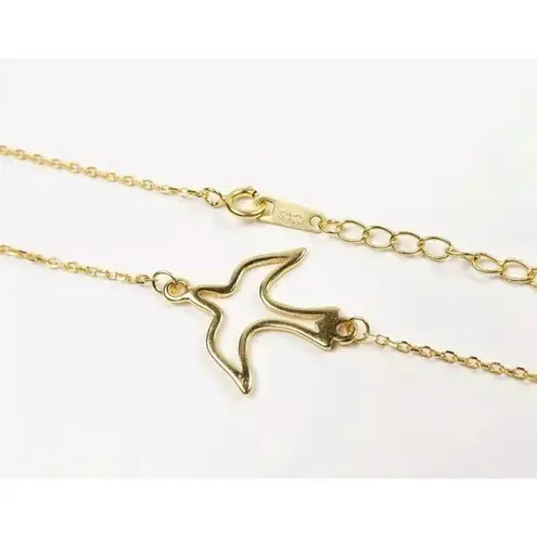 Boutique Flying Swallow Necklace | Yellow Gold Gold Plated 925 Sterling Silver