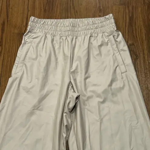 Aerie OFFLINE By  Pants Womens XS Real Luxe Beige Wide Leg Pockets Faux Leather - Image 2