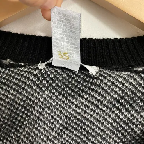 Design History Sweater Cardigan Leopard Jacquard Gray Black NWT Size Medium