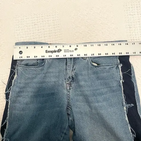 BlankNYC color block 2 tone 29 crop girlfriend jean J1 2524 Blue