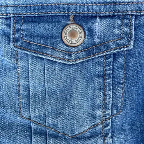 I & M Jeans I&M Blue Denim Jean Button Up Vest Jacket