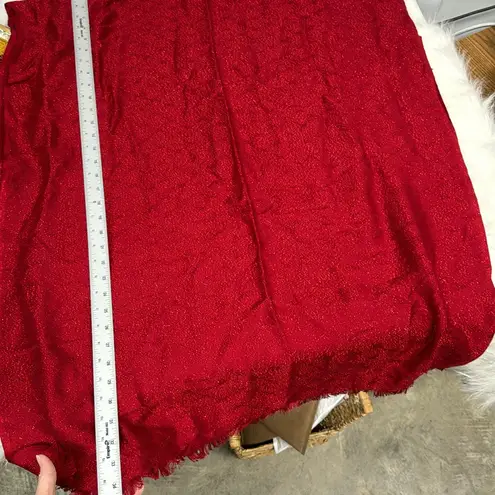 None Scarf Wrap scaf Fringe Red Holiday Festive Classy Christmas