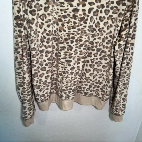 Honeydew Velour Sweatshirt Natural Leopard Tan Size XL