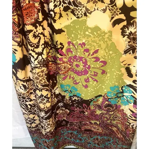 ICE Boho Patchwork Print Maxi Dress Size 14 Spaghetti Strap Empire Waist