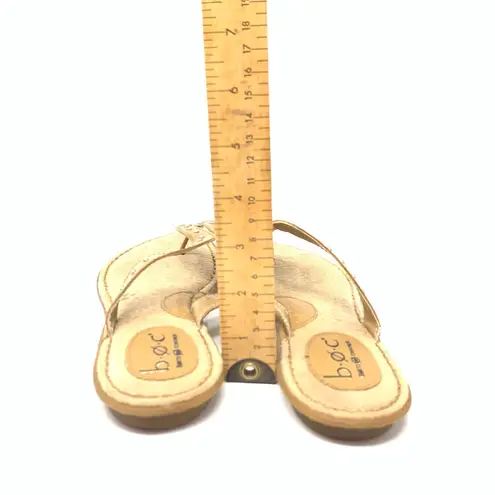 BOC Born Concept Tan Leather Thong T Strap Sandals Size 8 BC2492