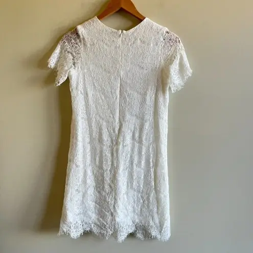 Lulus  Take Me to Brunch‎ Ivory Lace Shift Dress Womens Size S Short Sleeve