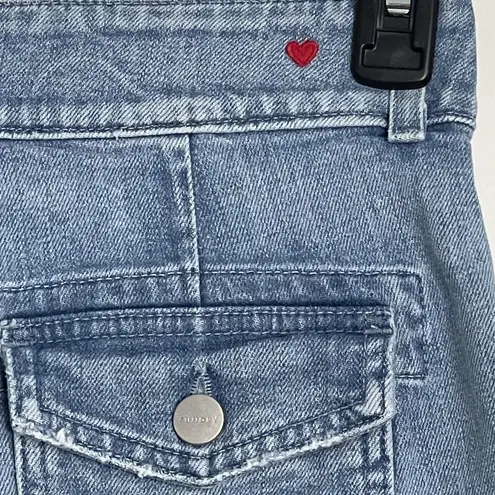 Sundry Womens SZ W28 Crop Jeans High-Rise Button-Fly Pleated Front Distressed