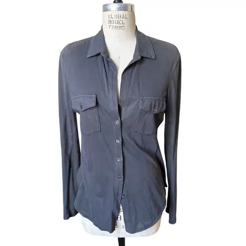 James Perse Contrast Panel Shirt in Titan Gray Size 4/XL X-Large