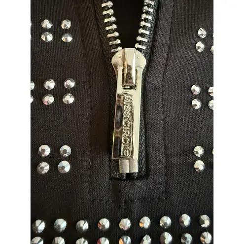 NWT Miss Circle NY Black Rhinestone Bodycon Designer Luxury Club Dress XL