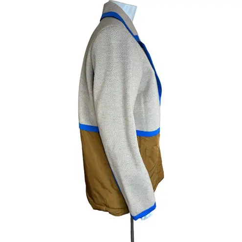 Peace Love World Mixed Media Coat Tumeric Medium Zipper Tweed NWOT Winter