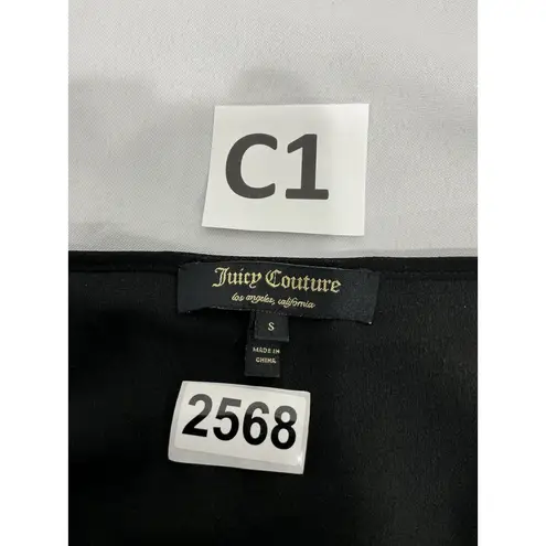 Juicy Couture woman's  Small Black Floral Dress Long Shear Sleeves