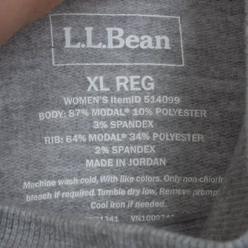 LL Bean Womens Softflex Mockneck Pullover Sweatshirt Size XL Gray Outdoors Cozy