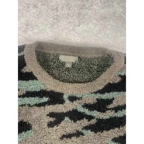 Barefoot Dreams CozyChic Seaside Crew Neck Pullover Sweater Camo Size Large