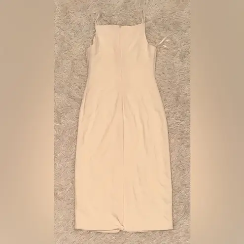 STAUD NEW! Una ivory button down sleeveless Midi dress sz L