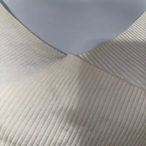 525 America Revolve White Ribbed Knit Off The Shoulder Short Sleeve Top EUC Sz S