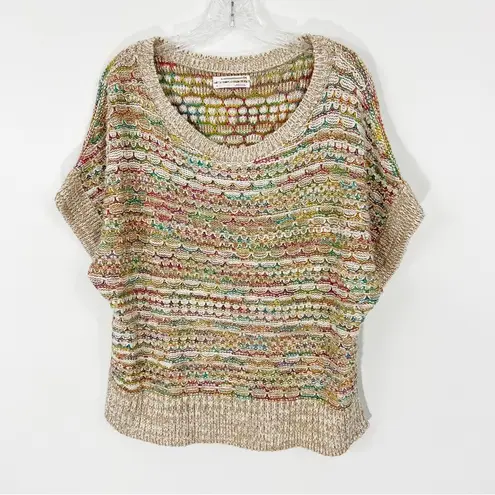 Anthropologie  Yareli Sweater Tee in Neutral Motif Size Small NWT Dolman