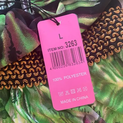 ACE Fashion ACE Tropical Floral Halter Dress L NWT