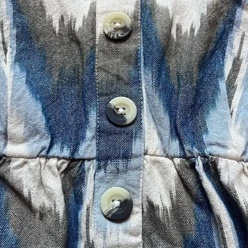 Shyanne Blue Tan Southwestern Print Cotton Mini Dress XS Country Sundress Rodeo