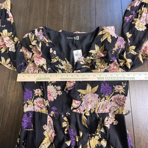 Lauren Ralph Lauren Black Label Floral Long Sleeve V