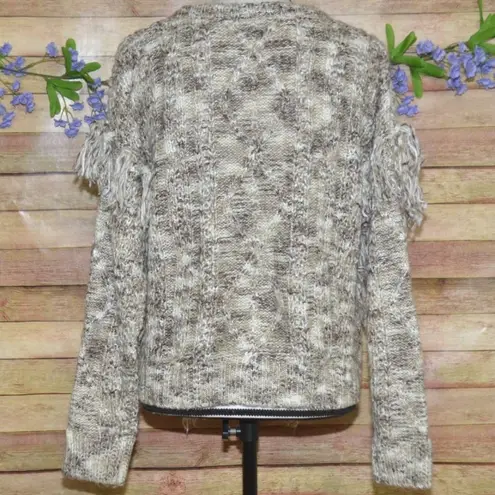 Dear John Ladies Brown Cable Knit Tassel Sweater Size M Pullover Chunky Warm