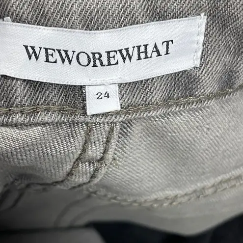 We Wore What Pleated High Rise Stone Wash Denim Pant, Size 24 - NWT