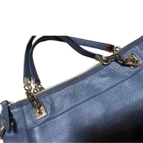 Henri Bendel SoHo Messenger Grey Pebbled Leather Bag