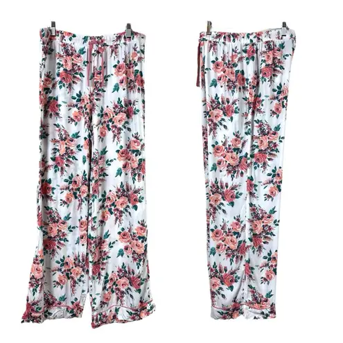 Cynthia Rowley Women’s Pajama Pants Wide Leg Drawstring Pockets Floral Size L