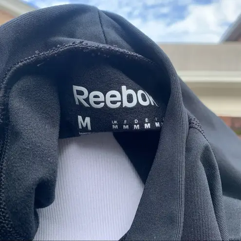 Reebok  Black Fleece Lined Mock Neck Athletic Top Work Out Medium M