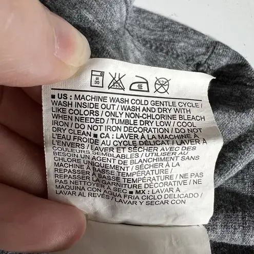 Old Navy  Womens T Shirt Top Graphic Print Short Sleeve V Neck Gray Teal Large