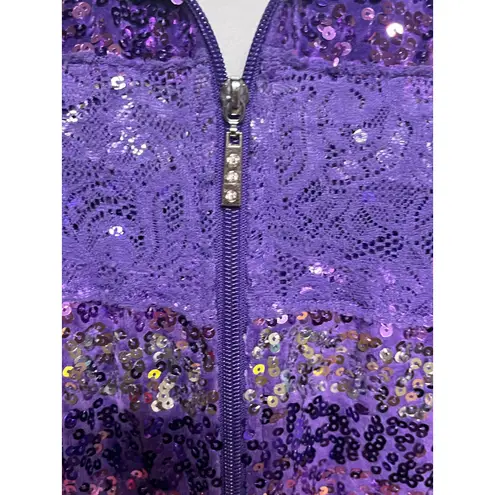 Quacker Factory  Purple Velour Striped Sequin jacket - Image 8