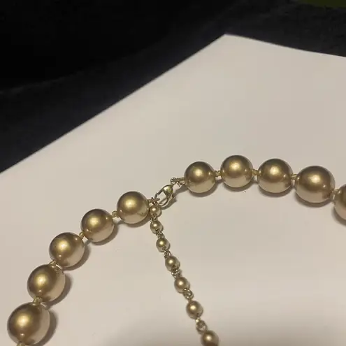 Monet Women’s Signed  Beaded Necklace Gold Tone Clasp - Faux Pearl Chunky Bead