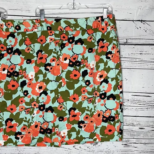 Lane Bryant  Size 28 Garden Floral Print Cotton Blend Straight Pencil Skirt