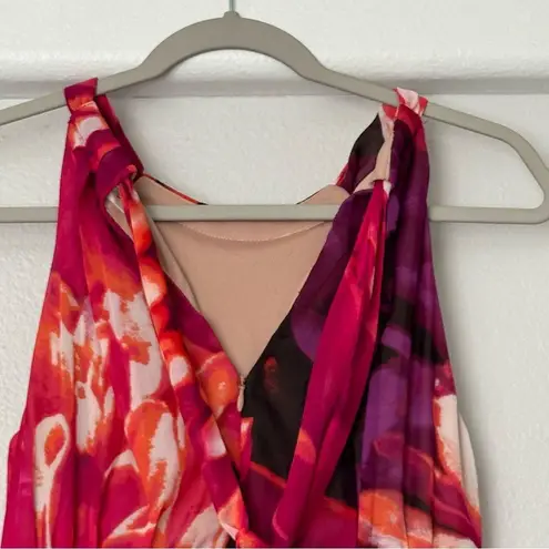 Eliza J Floral Print Halter Maxi Dress Size 6