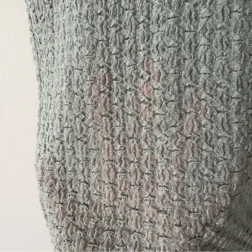 Revolve House of Harlow 1960 Sheer Sleeveless Mock Neck Textured Tank Top NWOT M Green Size M