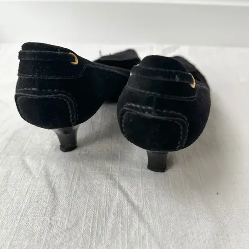 The Original Car Shoe Suede Kitten Heel Pumps‎ Pointed Toe Black 36.5 Size 6.5 - Image 7