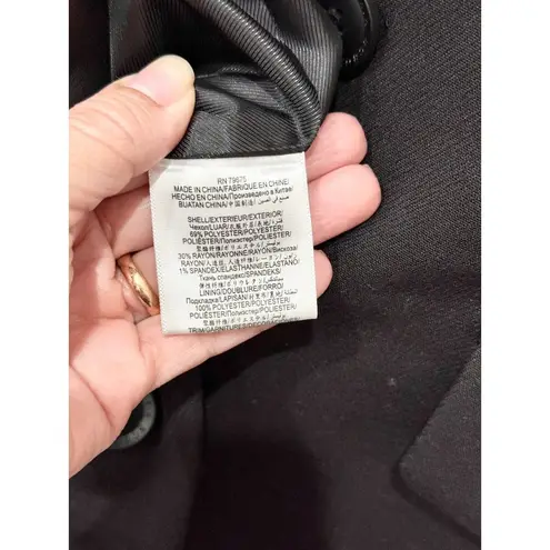 NWT BCBGMAXAZRIA Peak Lapel Single Breasted Trench Coat Jacket Black Women's XS