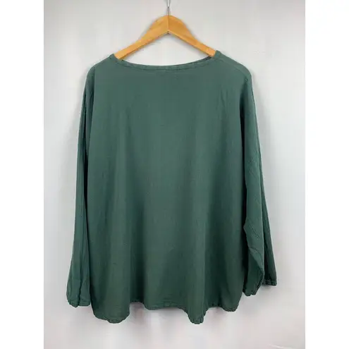 Oh My Gauze Womens Loose Fit Long Sleeve 100% Cotton Top Green Size undefined