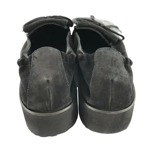 Kennel & Schmenger Womens Malu Flat Suede Faux Fur Slip On Bow Black Size 7.5