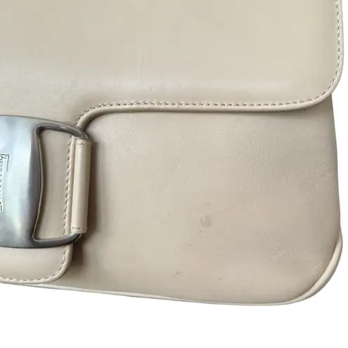 Salvatore Ferragamo Vara Beige Leather Shoulder Bag