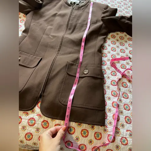 Valentino Garavani RARE Vintage 60s Valentino Miss V Brown Blazer Jacket Size 6 Zip Up