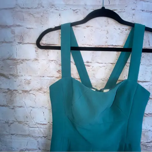 Gal Meets Glam Square Neck Jumpsuit in Teal Size 00