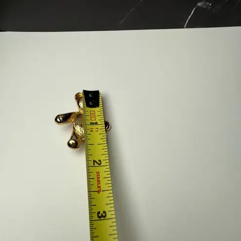 Teddy Bear Rhinestone Brooch Pin Gold Tone Signed Aai