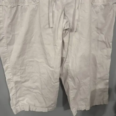 Vintage Covington White Capri Pants Women's Plus Size 16 Cotton & Spandex