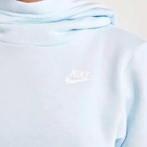 Nike  funnel neck baby blue fleece cozy hooded sweatshirt medium