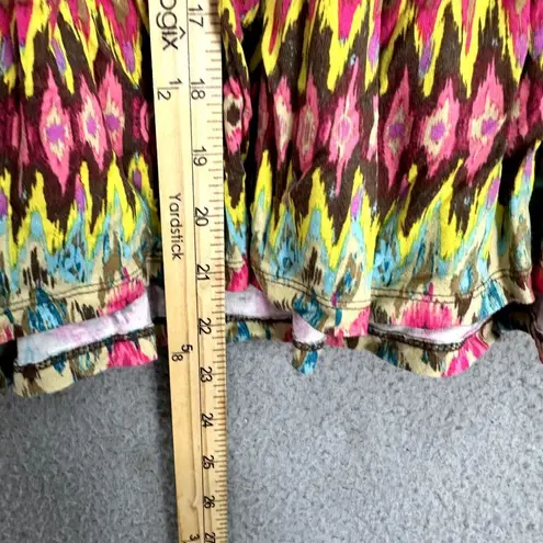 Lane Bryant  pull on mini skirt womens 14 multicolor geometric pleated dopamine