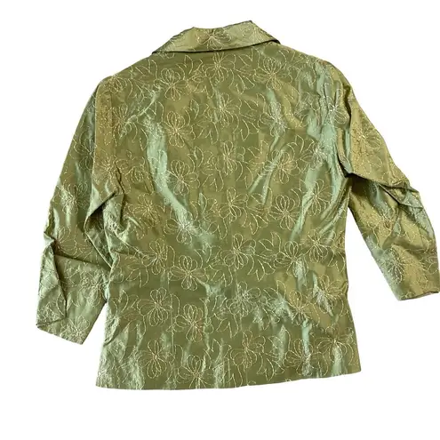 SilkLand 2 pc Silk Top Set Green Size 8