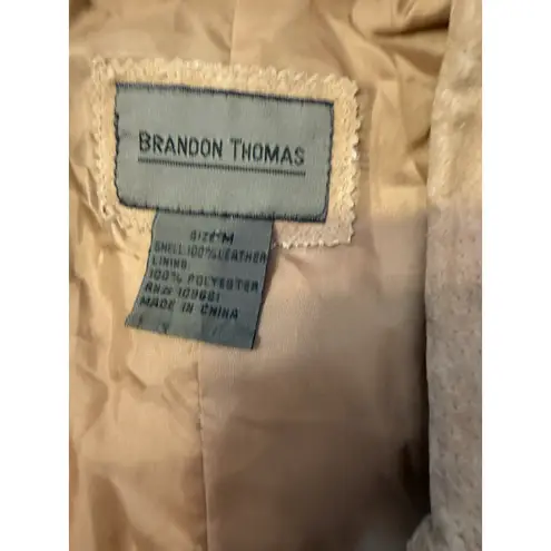 Brandon Thomas 100% Suede Leather Jacket Tan Women's Sz M Boho Western Rodeo Size M