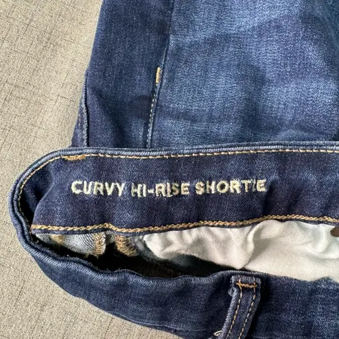 American Eagle  Curvy Hi Rise Jean Shortie High Rise Shorts Denim High Waisted 6