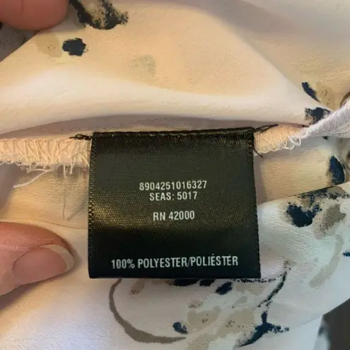 Attention Pink V-neck Long Sleeve Floral White Blouse Top Size XL