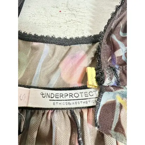 NWT Underprotection Nikoline Ruffle Trim Bra & Briefs Set Blue Floral Women's S